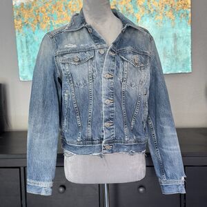 AG Adriano Goldschmied Jacket Women’s Small Blue Denim Jean Trucker Cotton
